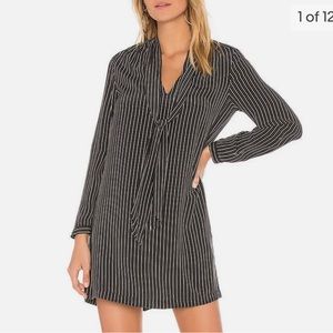 JOIE Warley Striped-Print Tie Silk Dress